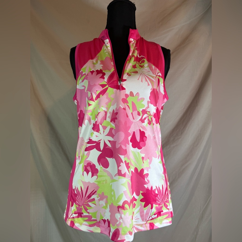 PGA Tour Apparel Sleeveless Floral Polo 🌸⛳ - Picture 2 of 7